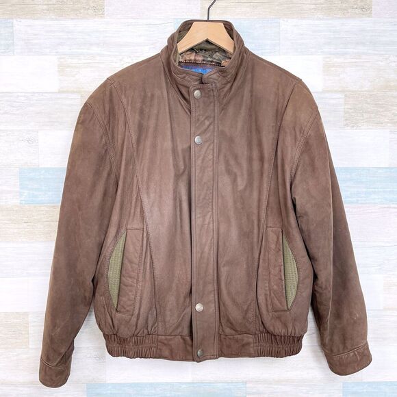 Members Only VTG Soft Genuine Leather Jacket Brown Satin Lining Korea Men Medium - Picture 1 of 10